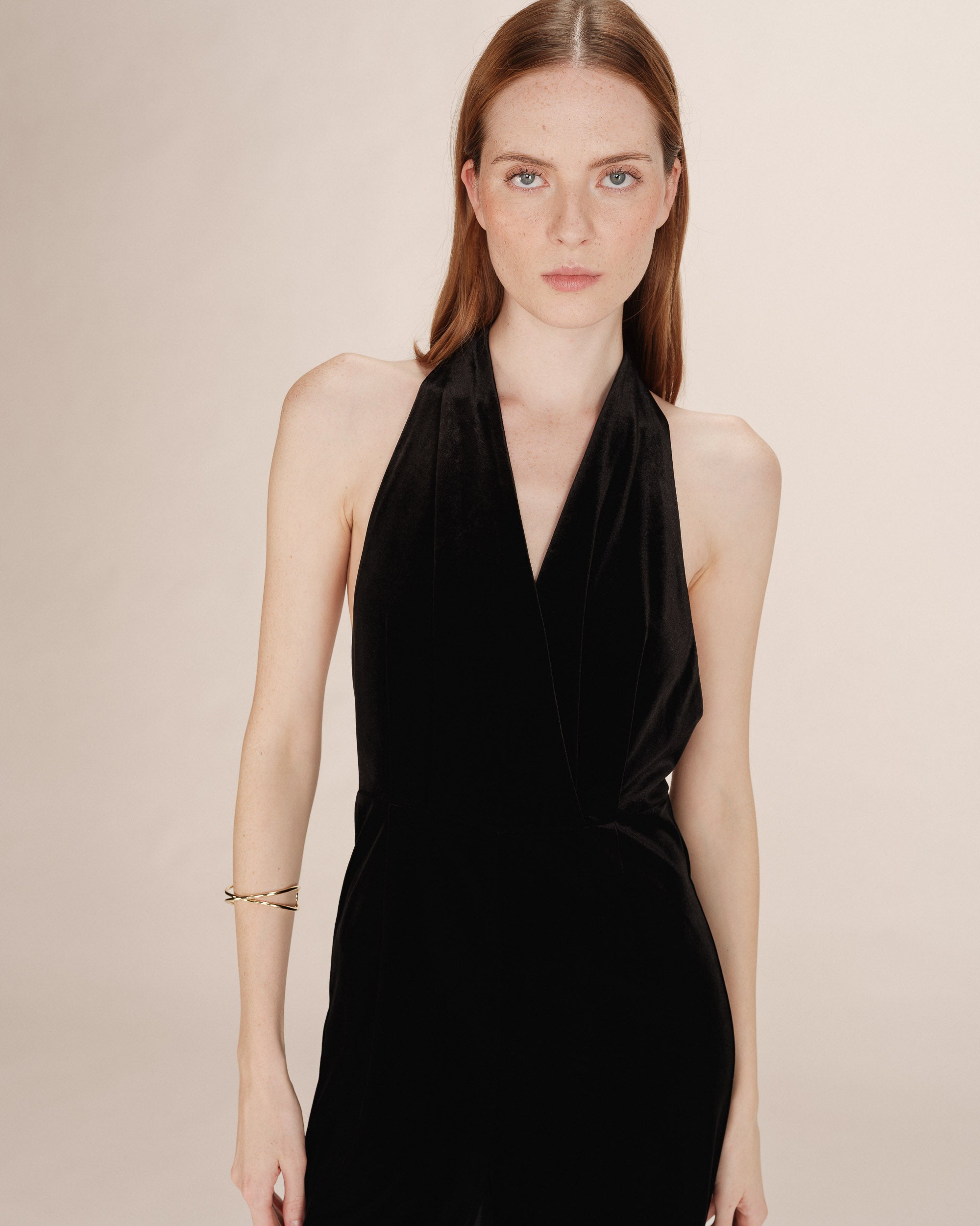 Combinaison pantalon velours noir Tahara