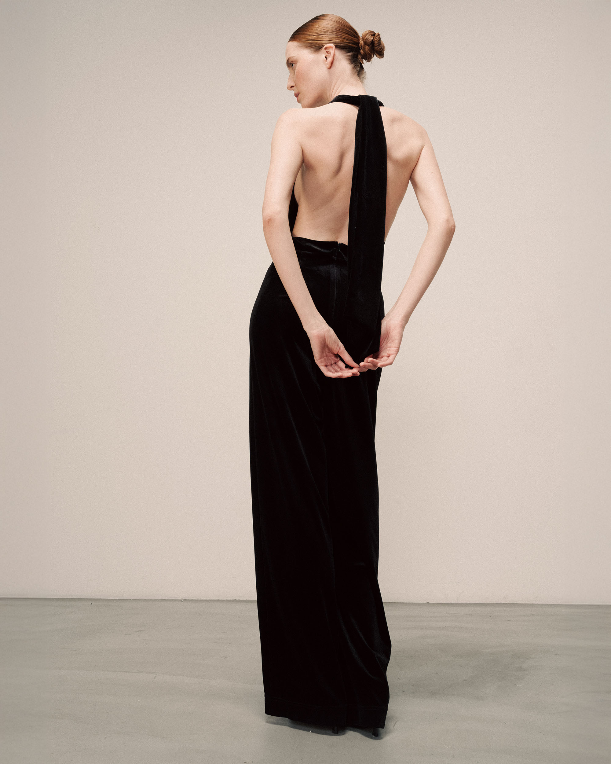 Combinaison pantalon velours noir Tahara