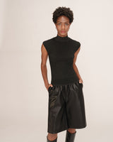 Top en lurex col montant noir Talisman