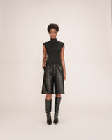 Top en lurex col montant noir Talisman