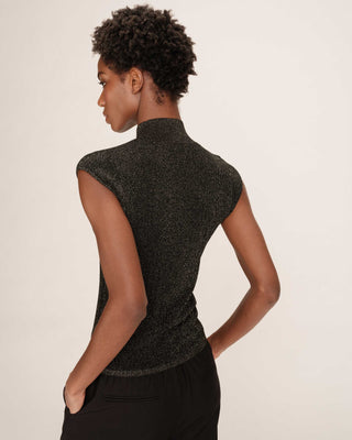 Top en lurex col montant or Talisman