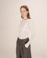 Top transparent en jersey ivoire Toni