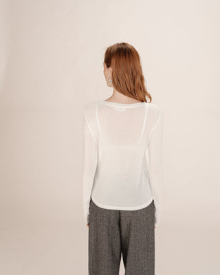 Top transparent en jersey ivoire Toni
