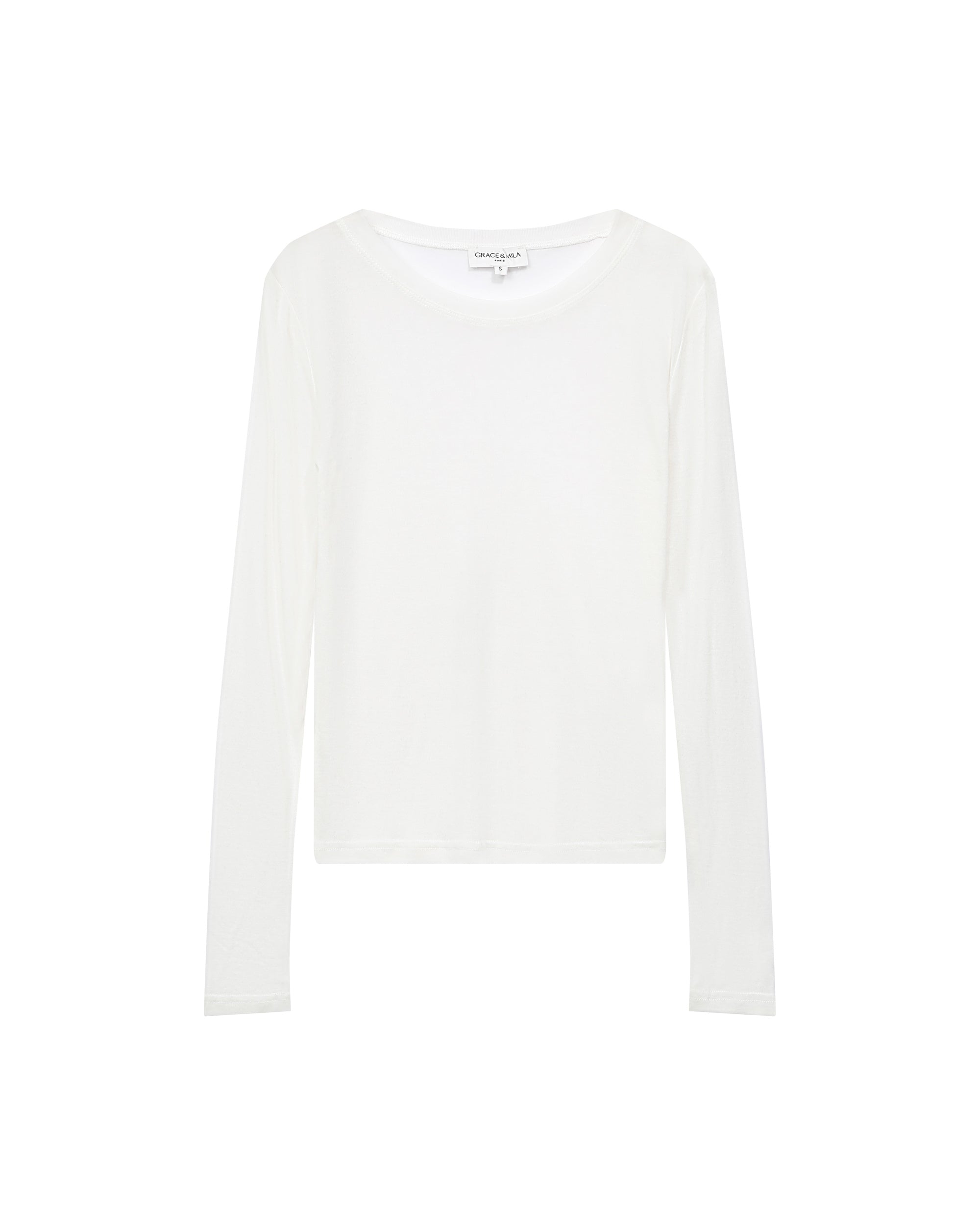 Top transparent en jersey ivoire Toni