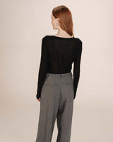 Top transparent en jersey noir Toni