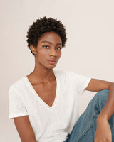 Top encolure en lurex ivoire Tim