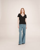 Top encolure en lurex noir Tim