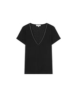 Top encolure en lurex noir Tim