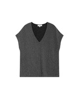 Top col v en lurex argent Tango