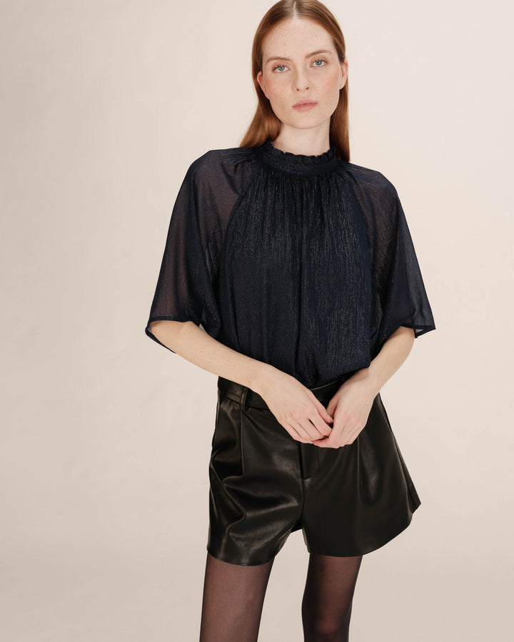 Lurex blouse marine Topaze