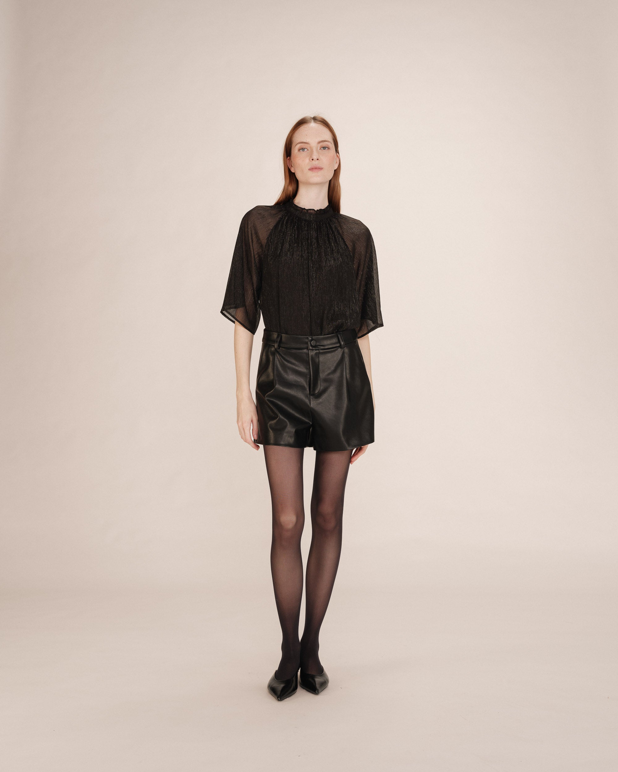 Blouse en lurex noir Topaze