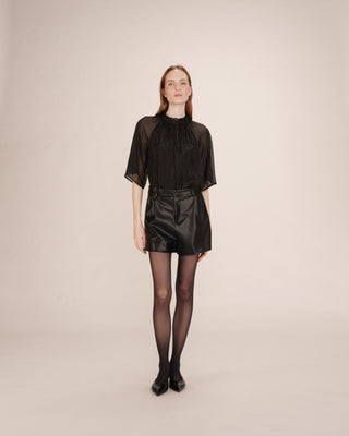 Blouse en lurex noir Topaze