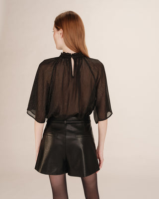 Blouse en lurex noir Topaze