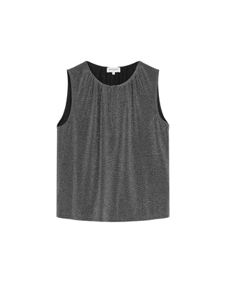 Top sans manches argent Texto