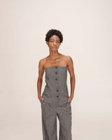 Top bustier en laine anthracite Tandem