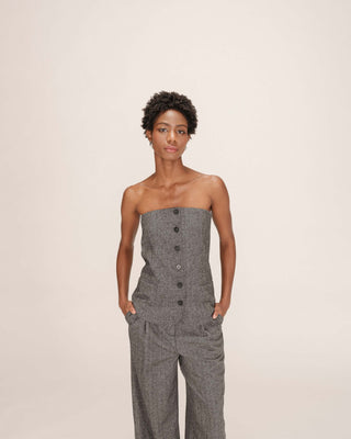 Top bustier en laine anthracite Tandem