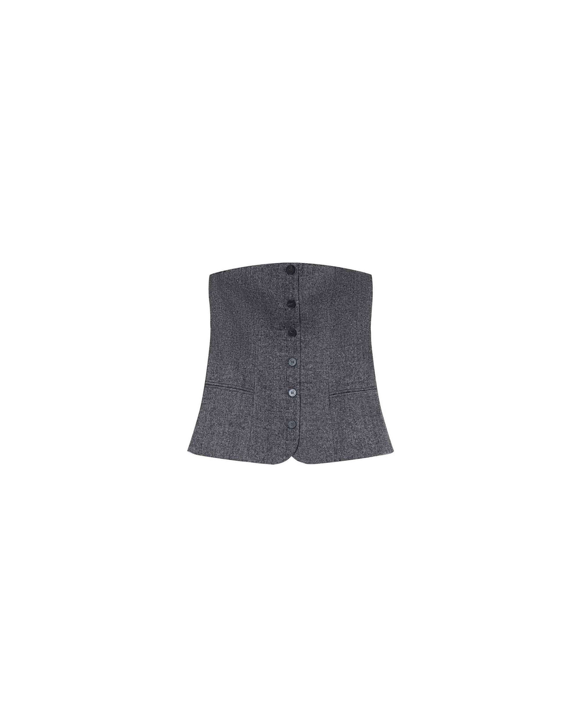 Top bustier en laine anthracite Tandem
