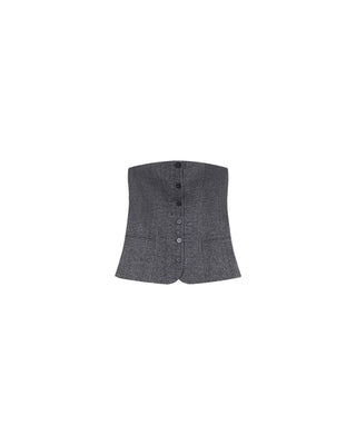 Top bustier en laine anthracite Tandem