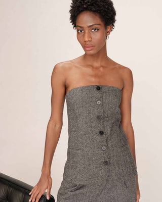 Top bustier en laine anthracite Tandem