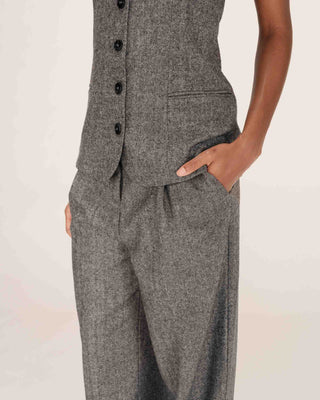 Top bustier en laine anthracite Tandem