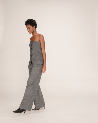 Top bustier en laine anthracite Tandem