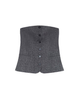 Top bustier en laine anthracite Tandem