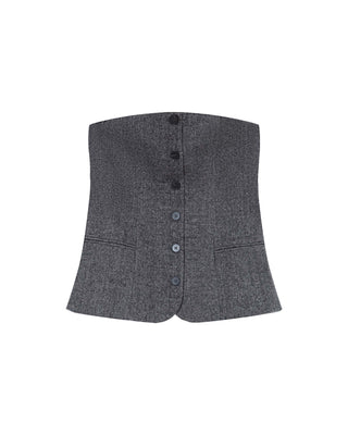 Top bustier en laine anthracite Tandem