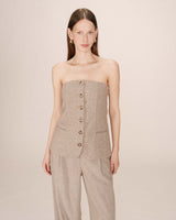 Top bustier en laine grege Tandem