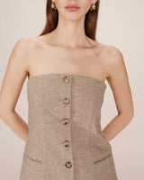 Top bustier en laine grege Tandem