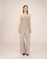 Top bustier en laine grege Tandem