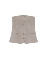 Top bustier en laine grege Tandem