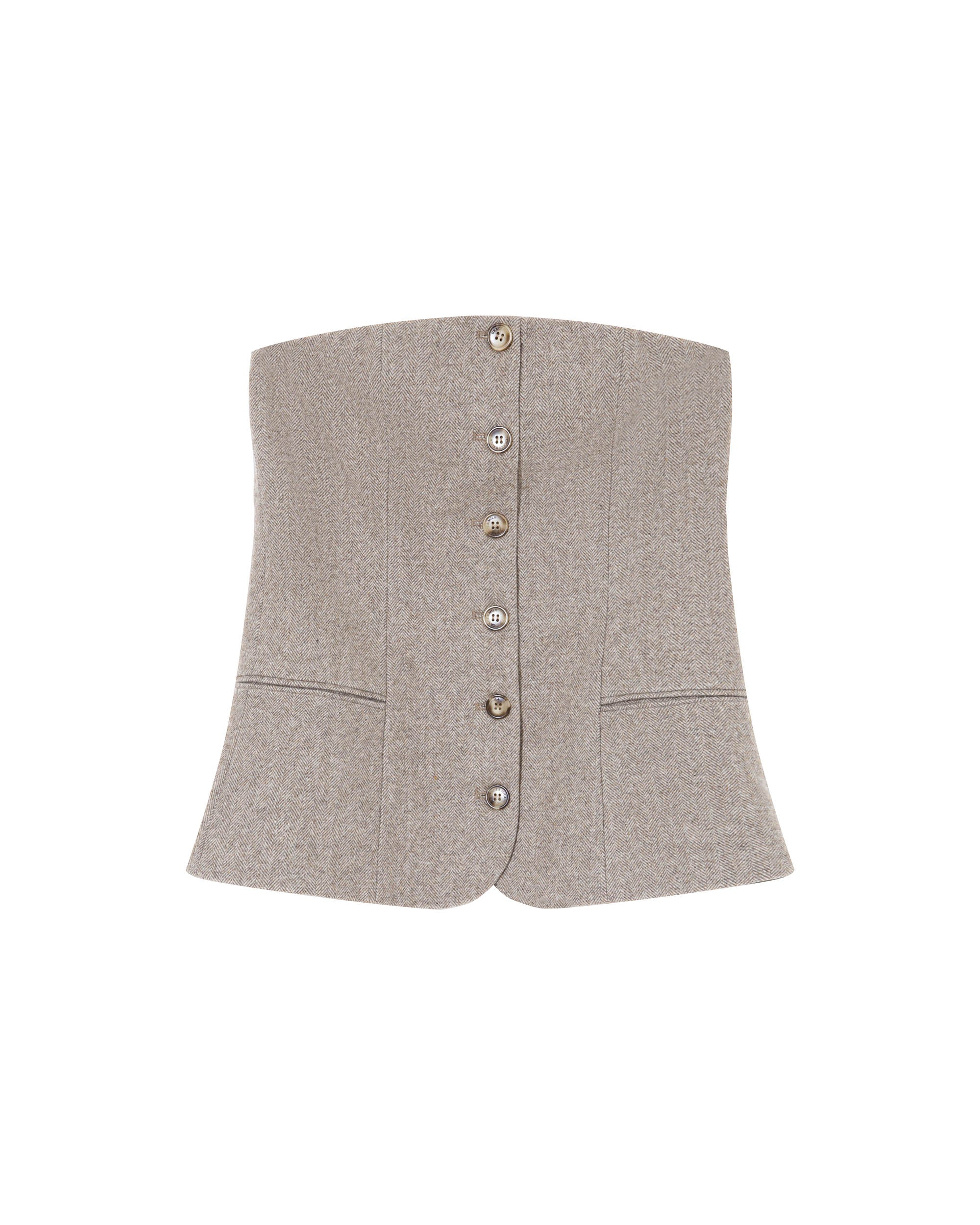 Top bustier en laine grege Tandem