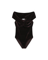 Body épaules dénudées chocolat Timeon