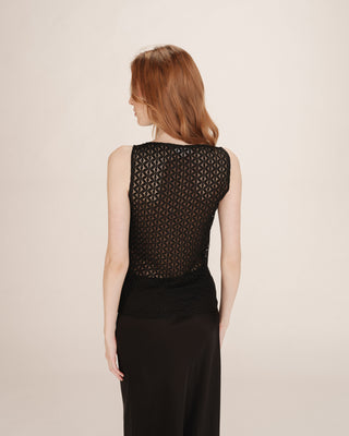 T-shirt en dentelle noir Tenet