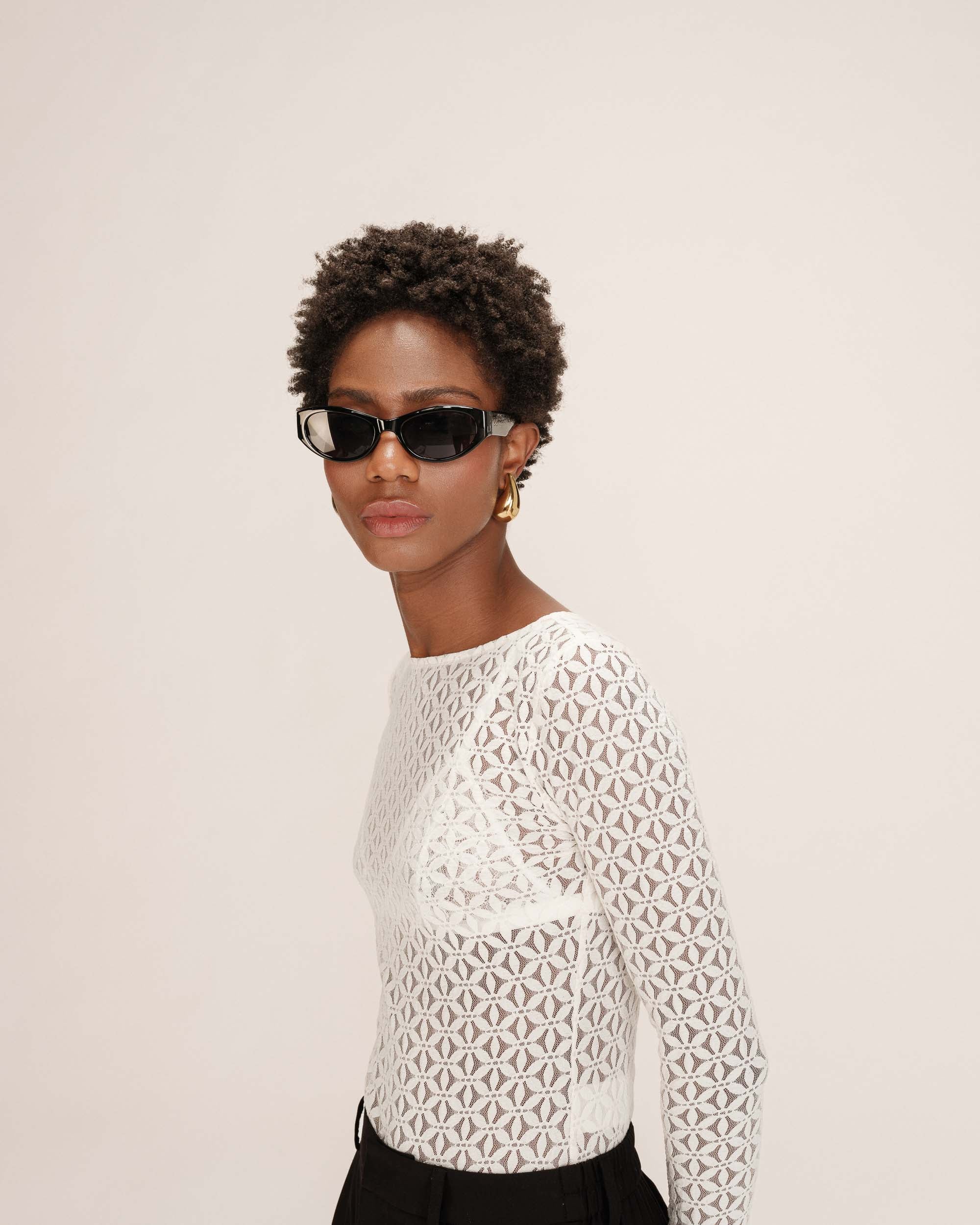 Body transparent en dentelle ecru Tanguy