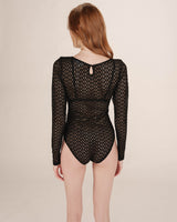 Body transparent en dentelle noir Tanguy