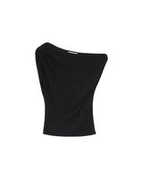 Top asymetrique en lurex noir Thao