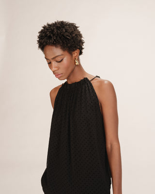 Top sans manches a pois noir Troy