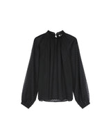 Sheer polka dot blouse black Tailly
