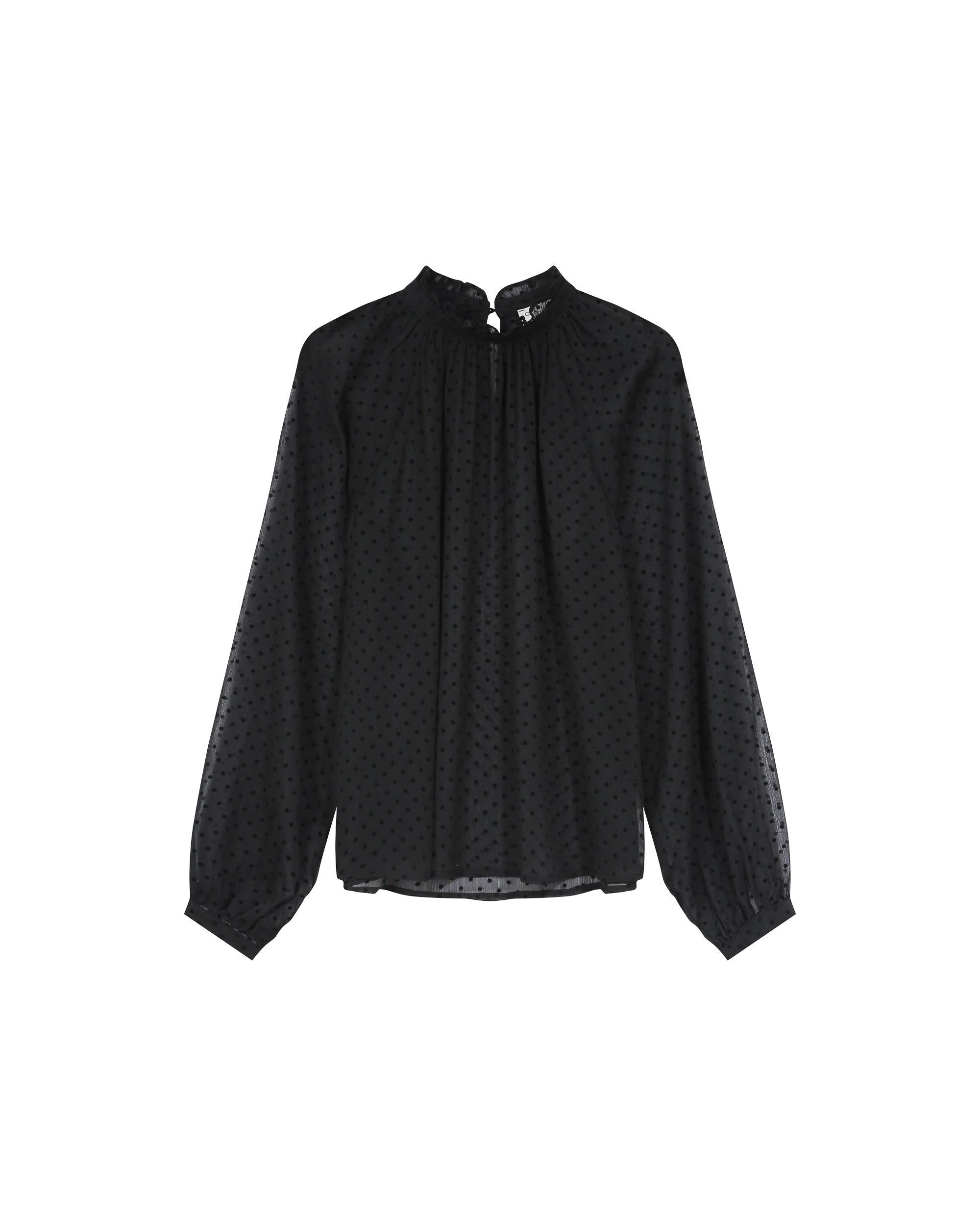 Sheer polka dot blouse black Tailly