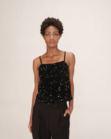 Top en velours sequins noir Twenty
