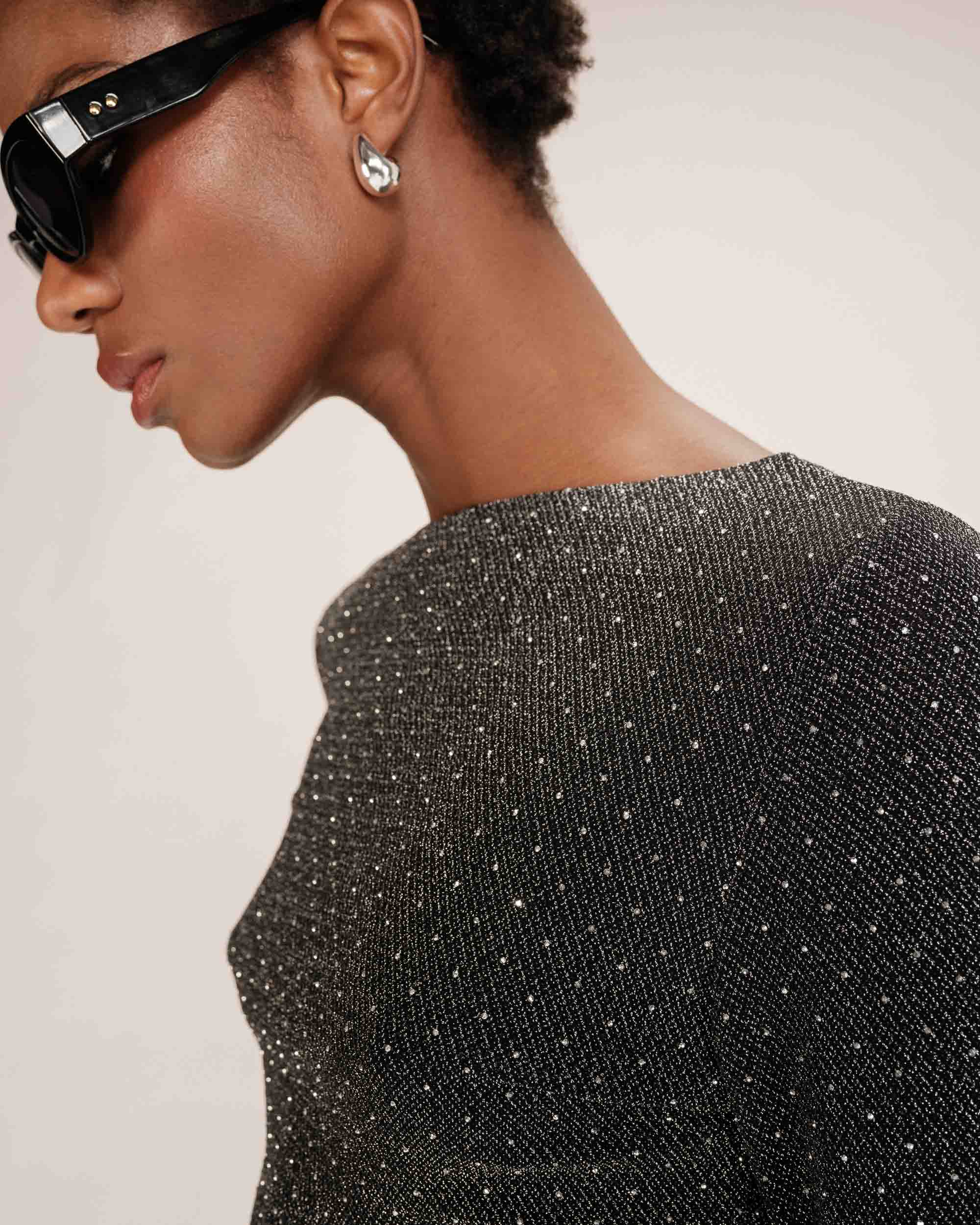 Top reversible en lurex argent Timothee