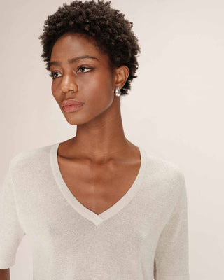 Top en lurex argent Taylor