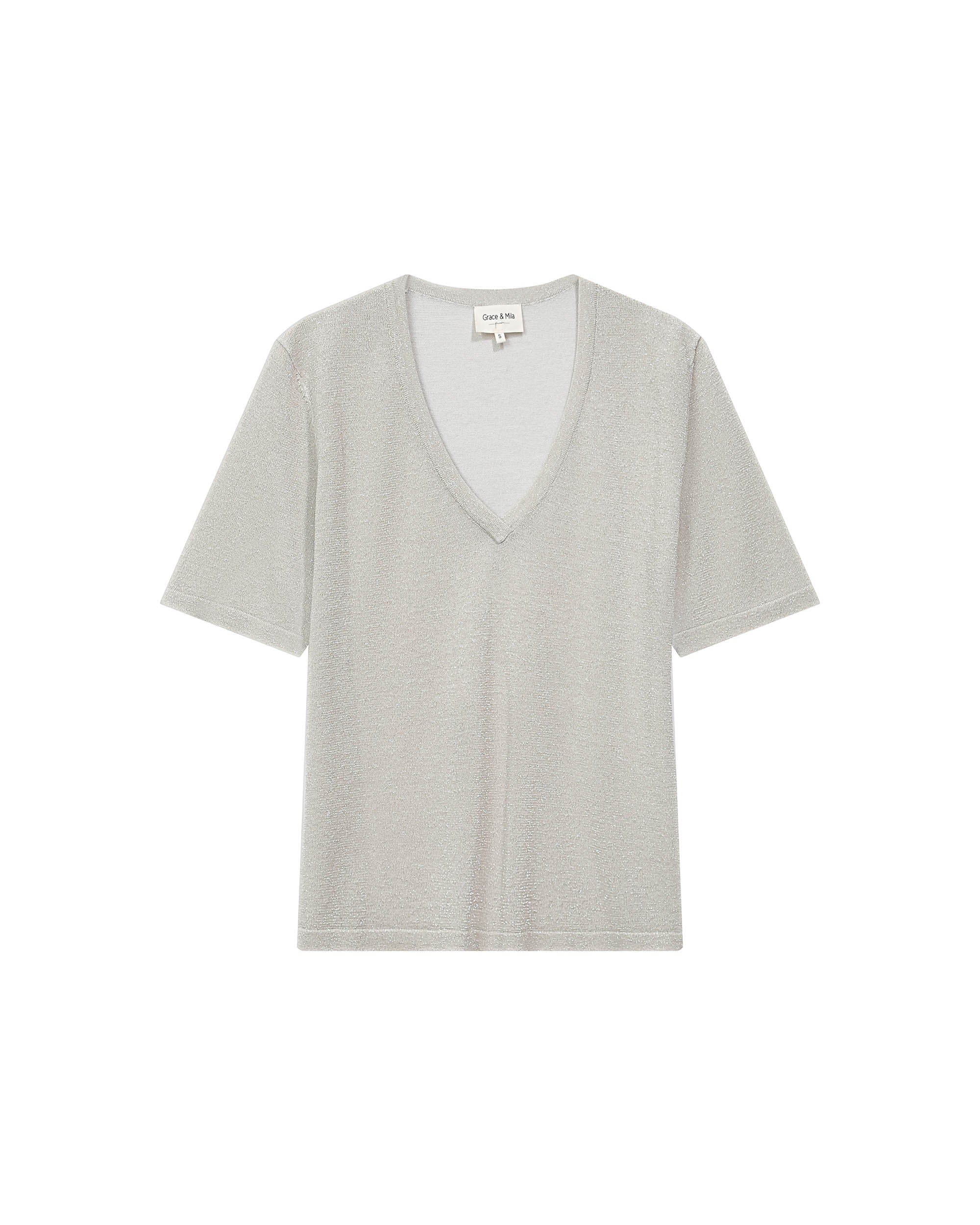 Top en lurex argent Taylor