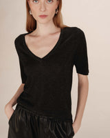 Top en lurex noir Taylor
