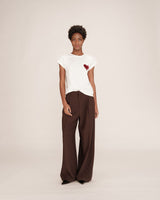 T-shirt motif coeur bordeaux Take