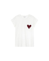 T-shirt motif coeur bordeaux Take