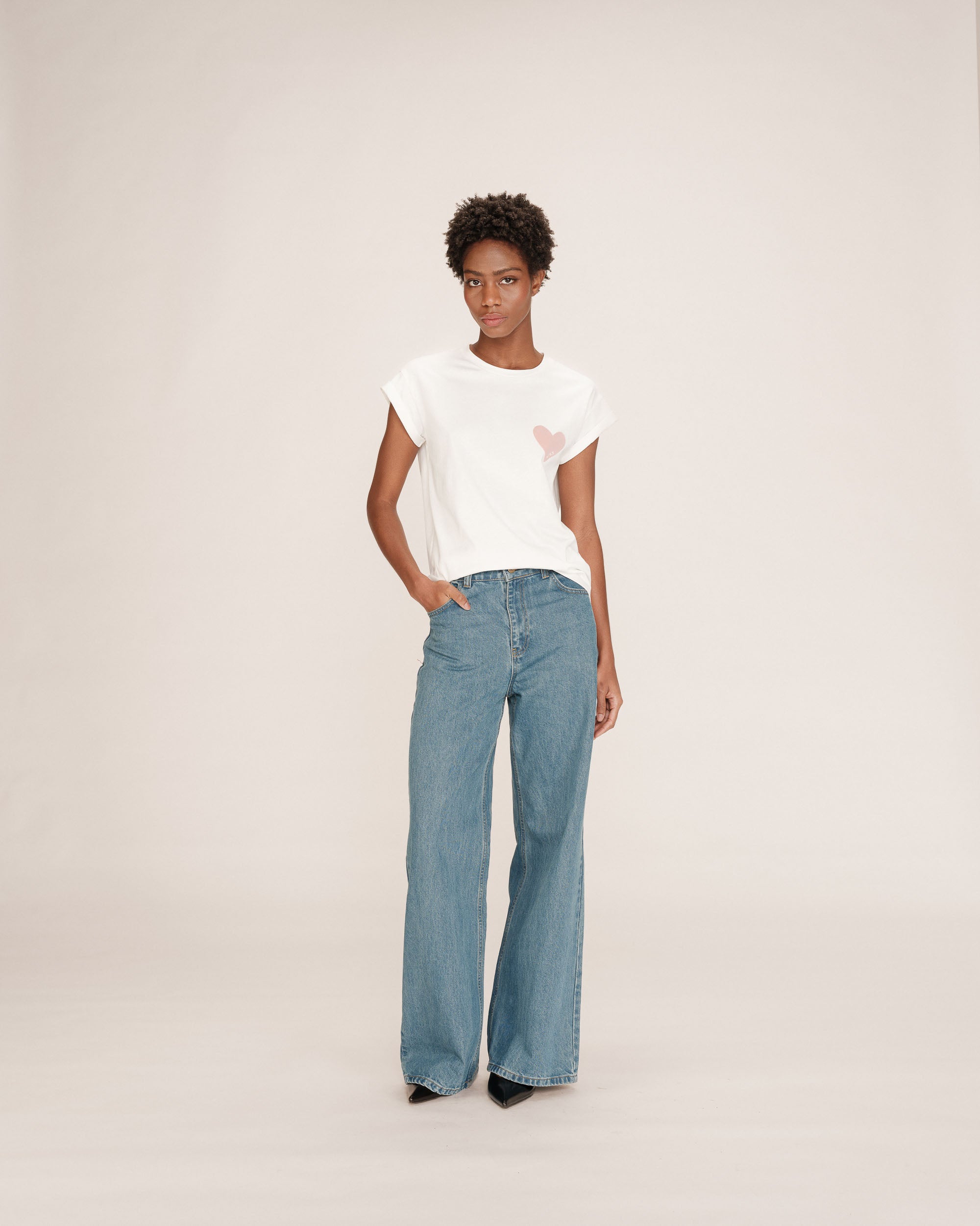 T-shirt motif coeur poudre Take