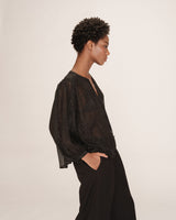 Blouse transparente lurex noir Tarzy