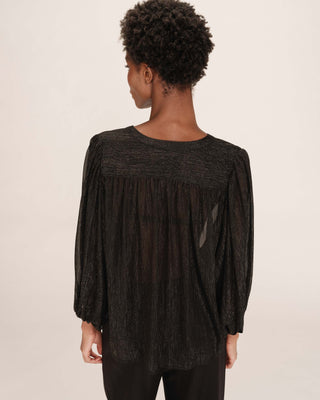 Blouse transparente lurex noir Tarzy